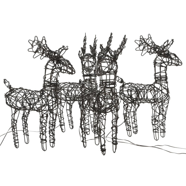 The Seasonal Aisle 4 Piece Christmas Decorations Reindeers Lighted